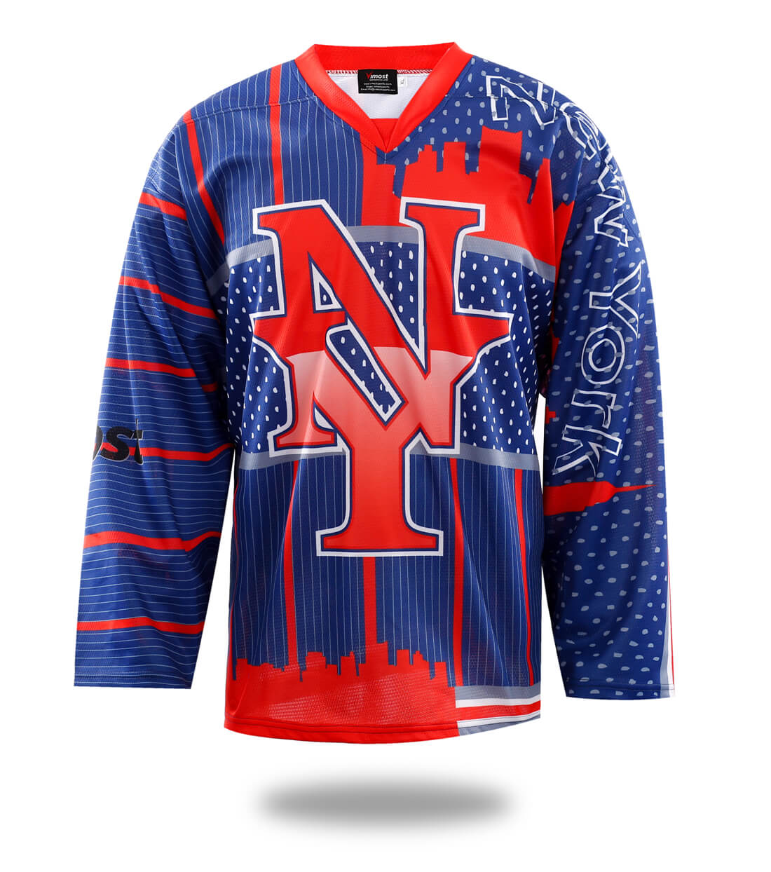 Red New York Design Hockey Jersey | Vimost Shop.
