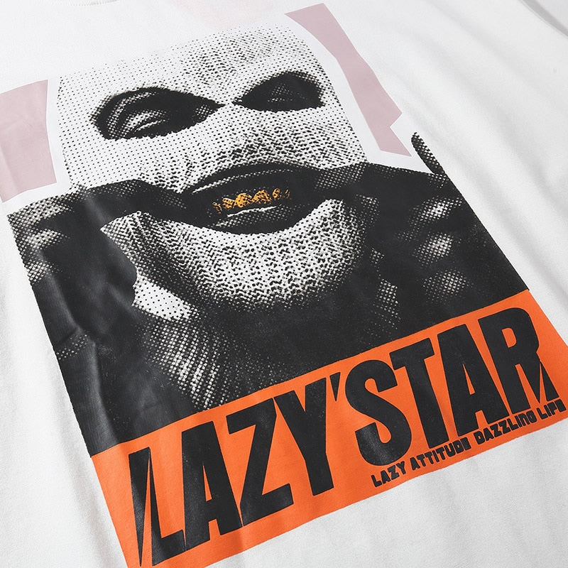 Oversize Hip Hop T Shirt Men Streetwear Harajuku Masked Man Print Tshirt Short Sleeve Cotton Casual T-Shirt Black Plus Size | Vimost Shop.