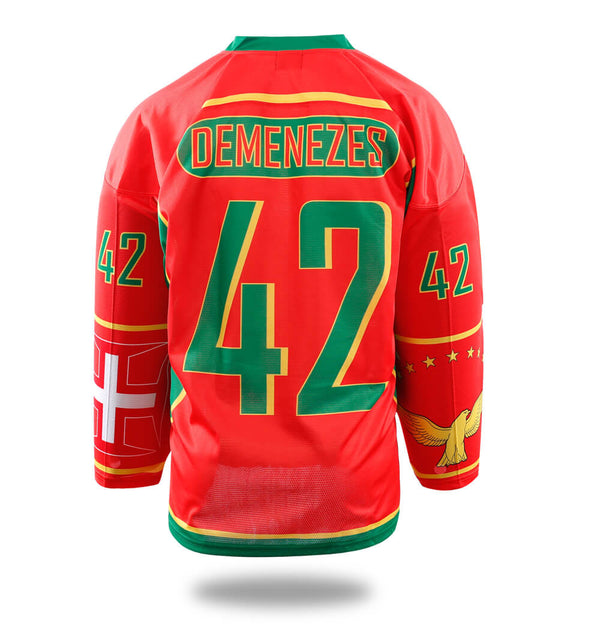 Sublimated Red Portugal Design Ice Hockey Jersey | Vimost Shop.