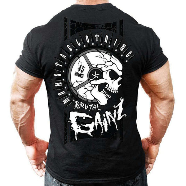 Printed Running T Shirt Men Cotton Sport Gym Shirt Men Fitness Top Workout Clothing Sportswear Jogging Training Sports Tshirt | Vimost Shop.