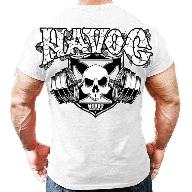 Printed Running T Shirt Men Cotton Sport Gym Shirt Men Fitness Top Workout Clothing Sportswear Jogging Training Sports Tshirt | Vimost Shop.