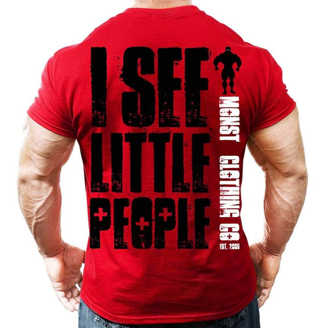 Printed Running T Shirt Men Cotton Sport Gym Shirt Men Fitness Top Workout Clothing Sportswear Jogging Training Sports Tshirt | Vimost Shop.