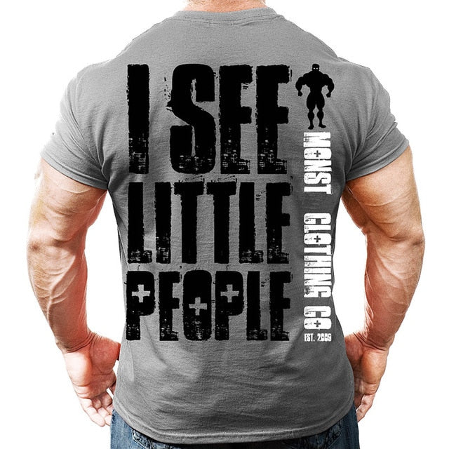 Printed Running T Shirt Men Cotton Sport Gym Shirt Men Fitness Top Workout Clothing Sportswear Jogging Training Sports Tshirt | Vimost Shop.