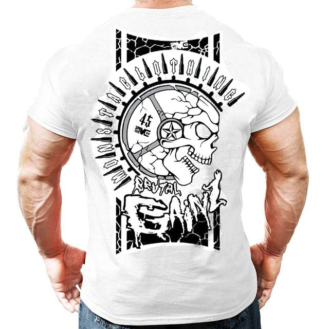 Printed Running T Shirt Men Cotton Sport Gym Shirt Men Fitness Top Workout Clothing Sportswear Jogging Training Sports Tshirt | Vimost Shop.