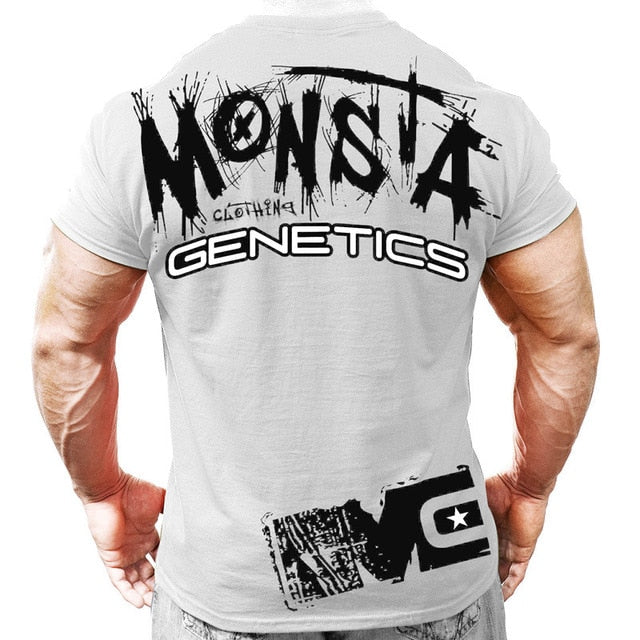 Printed Running T Shirt Men Cotton Sport Gym Shirt Men Fitness Top Workout Clothing Sportswear Jogging Training Sports Tshirt | Vimost Shop.