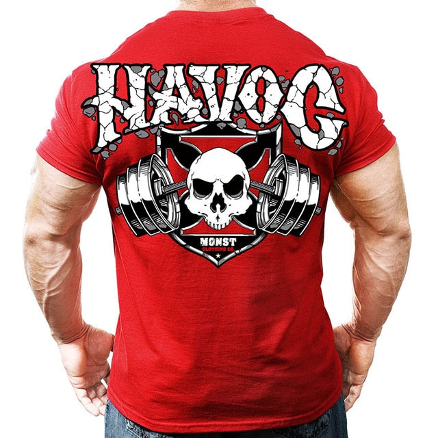 Printed Running T Shirt Men Cotton Sport Gym Shirt Men Fitness Top Workout Clothing Sportswear Jogging Training Sports Tshirt | Vimost Shop.