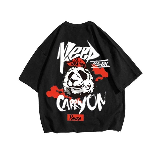 Hip hop tees shirt Panda print cotton short sleeve loose cool men T shirt casual o-neck Summer mens  Punk tshirt Fashion | Vimost Shop.