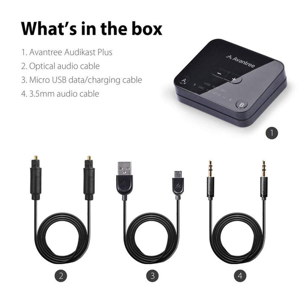 Audikast Plus Bluetooth 5.0 Transmitter for TV PC with Volume Control, aptX Low Latency Wireless Audio Adapter - Vimost Shop
