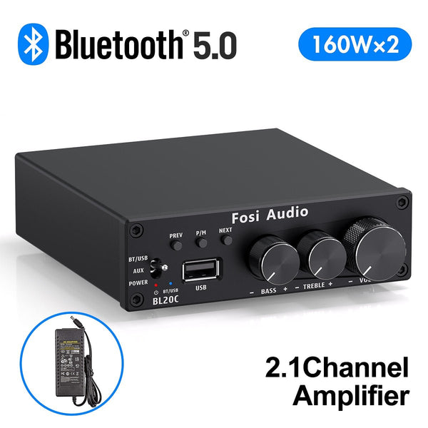 Audio BL20C Bluetooth Stereo Audio Receiver Amplifier 2.1 Mini HiFi Class D Amp U-Disk Player For Passive Speaker 160W x2 - Vimost Shop