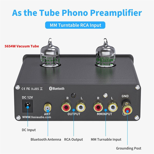 Audio Bluetooth Phono Preamp for Turntable Phonograph Preamplifier With GE5654 Vacuum Tube Amplifier HiFi-Advance Booking - Vimost Shop