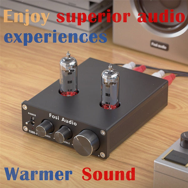 Audio P1 Tube Amplifier HiFi Stereo Buffer Preamp 6K4 Valve & Vacuum with Treble & Bass Tone Control For Smart Home - Vimost Shop