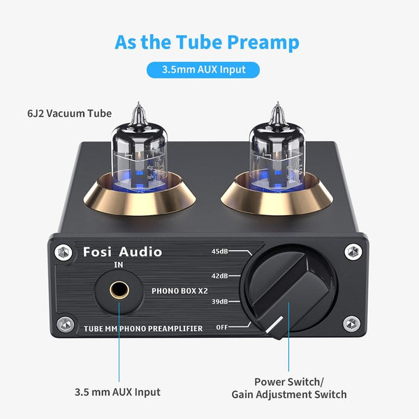 Audio Phono Preamp for Turntable Phonograph Preamplifier Mini Stereo Audio HiFi Vacuum Tube Amplifier Box X2 For DIY - Vimost Shop