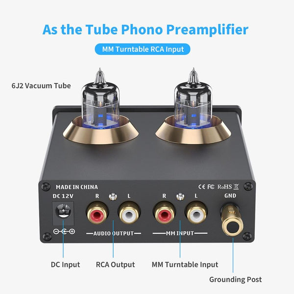 Audio Phono Preamp for Turntable Phonograph Preamplifier Mini Stereo Audio HiFi Vacuum Tube Amplifier Box X2 For DIY - Vimost Shop