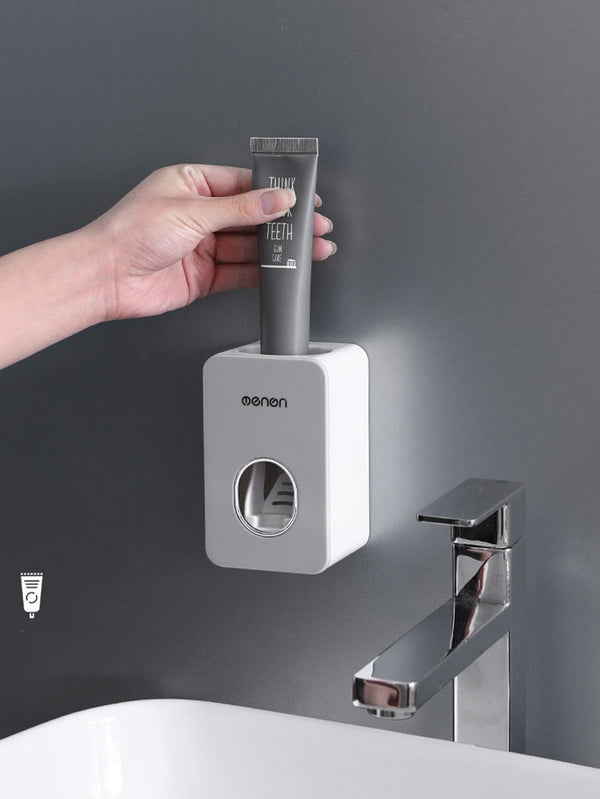 Automatic Toothpaste Dispenser Dust-proof Toothbrush Holder Toothpaste Squeezers Tooth Wall Mount Stand Bathroom Accessories Set - Vimost Shop