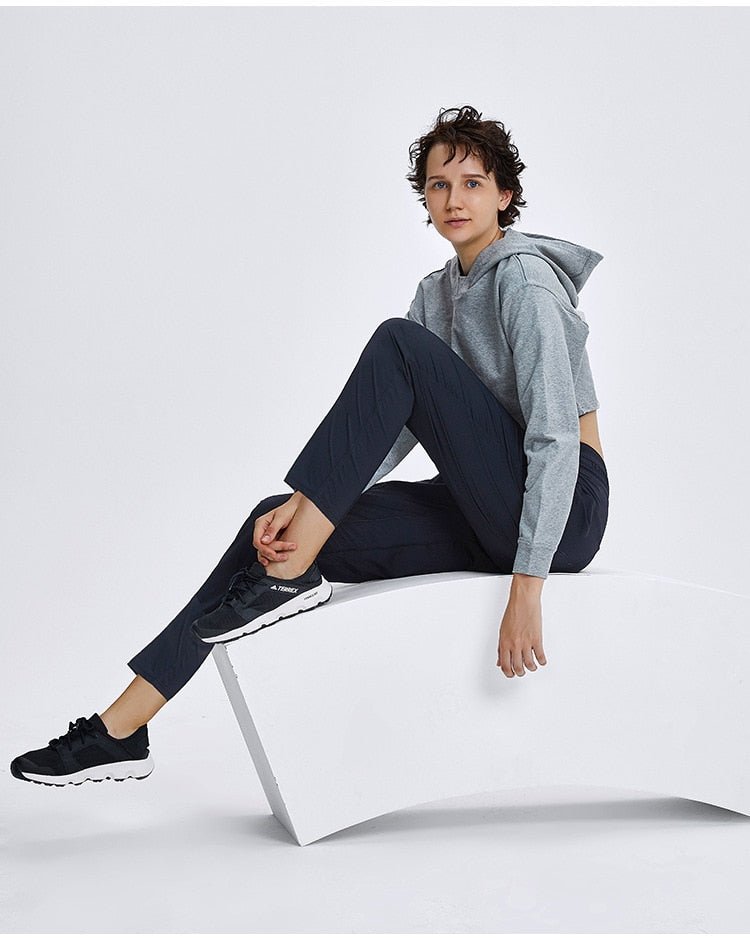 Autumn Cotton Yoga Sports Hooded Sweatshirt Fashion Solid Long Sleeve Crop Top Loose Hoodie Running Jogging Sportswear Outdoor - Vimost Shop