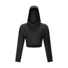 Autumn Cotton Yoga Sports Hooded Sweatshirt Fashion Solid Long Sleeve Crop Top Loose Hoodie Running Jogging Sportswear Outdoor - Vimost Shop