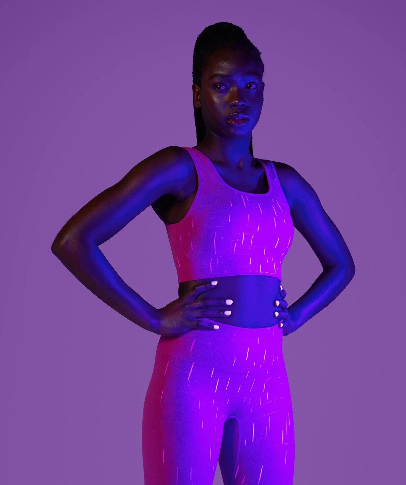 Autumn Fluorescence Seamless Yoga Suit Fashion Workout Push Up Gym Fitness Tracksuit Tank Crop Top Leggings Two Piece Set Outfit - Vimost Shop