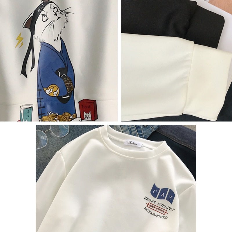 Autumn Funny Sweatshirts Anime Print Hoodies Men Casual Sweatshirt Japanese Hip Hop Streetwear Mens White Fashion Pullovers 5XL - Vimost Shop