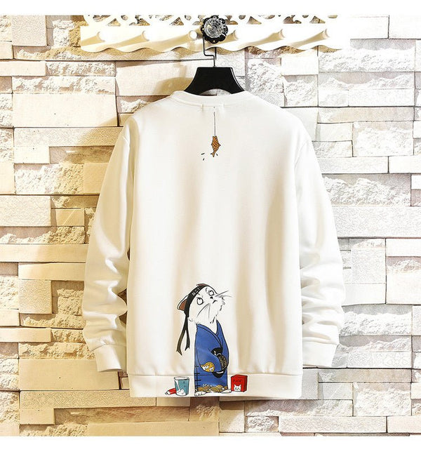 Autumn Funny Sweatshirts Anime Print Hoodies Men Casual Sweatshirt Japanese Hip Hop Streetwear Mens White Fashion Pullovers 5XL - Vimost Shop