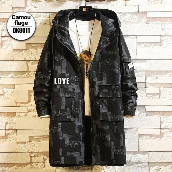 Autumn Oversized Long Trench Coat Men Black Hip Hop Military Loose Jacket Male Army Streetwear Japanese Windproof Casual Jackets - Vimost Shop