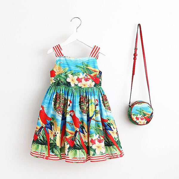 Baby Girls Dress Summer Brand Kids Clothes Toddler Dress with Bag Robe Enfant Christmas Dress - Vimost Shop