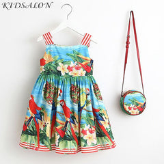 Baby Girls Dress Summer Brand Kids Clothes Toddler Dress with Bag Robe Enfant Christmas Dress - Vimost Shop