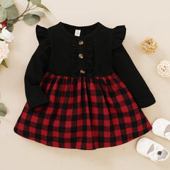 Baby Girls Red Plaid Dress Toddler Kids Lovely Party Pleated Dresses Christmas Outfits Fairy Baby Infant Girls Tartan Dress D30 - Vimost Shop