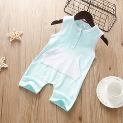 Baby Romper Summer Cotton Casual Infant Boys Jumpsuits Sleeveless pocket Newborns Girls Clothing Baby Costume - Vimost Shop