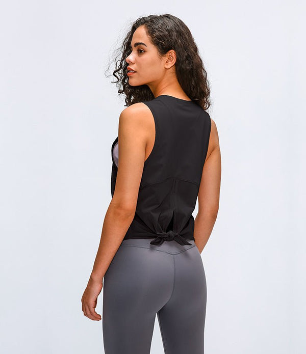 Back Mesh Patchwork Sport Vest Women Loose Fit Plain Yoga Fitness Vest Breathable O-neck Gym Athletic Tank Tops XS-XL - Vimost Shop