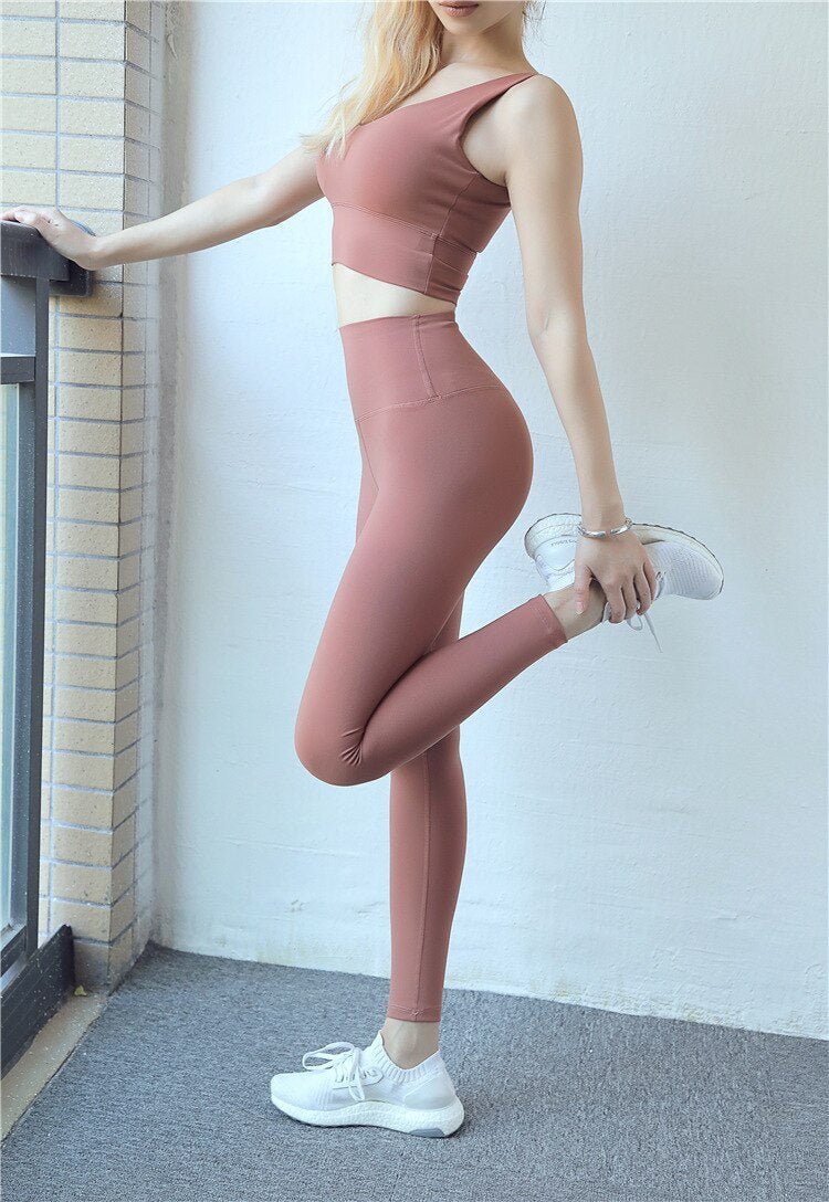 Back Pocket High Waist Sport Gym Leggings Women Stretchy Plain Jogger Fitness Tights Soft Nylon Lyra Athletic Pants S-XL - Vimost Shop