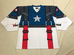 Sublimated Captain America Ice hockey Shirts | Vimost Shop.