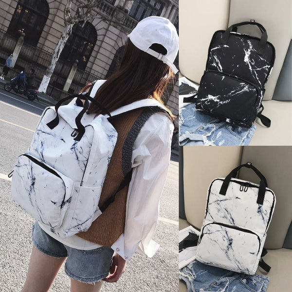 Backpack Large Capacity Marble Female Unisex Women Canvas Backpacks for Teenager Girls Bags Rucksack School Bag Mochila - Vimost Shop