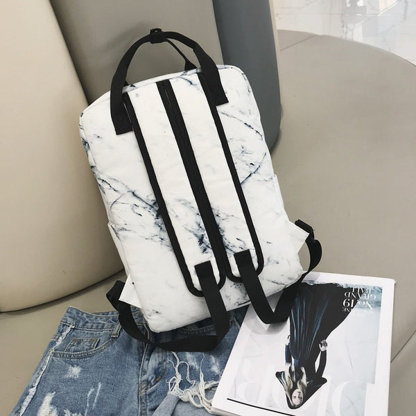 Backpack Large Capacity Marble Female Unisex Women Canvas Backpacks for Teenager Girls Bags Rucksack School Bag Mochila - Vimost Shop