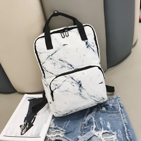 Backpack Large Capacity Marble Female Unisex Women Canvas Backpacks for Teenager Girls Bags Rucksack School Bag Mochila - Vimost Shop