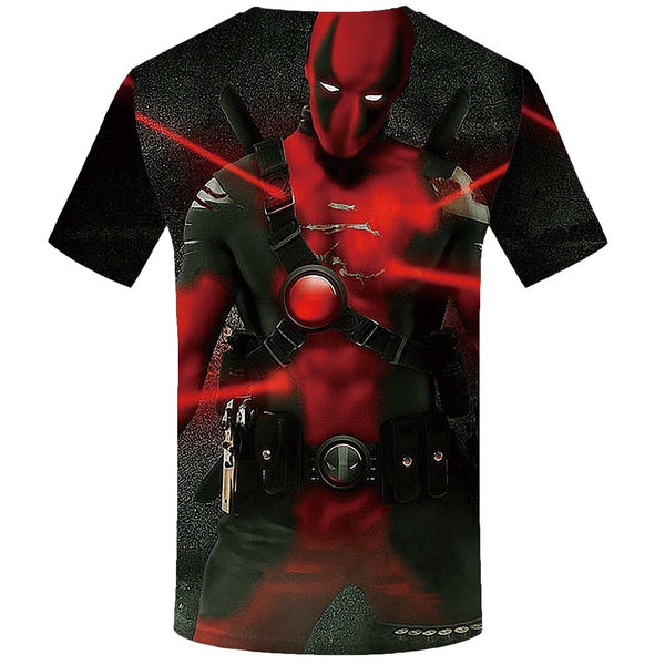 Badass Deadpool T shirt Men Blood T-shirts 3d Red Shirt Print War Anime Clothes Gothic Tshirt Printed - Vimost Shop