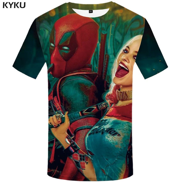 Badass Deadpool T shirt Men Blood T-shirts 3d Red Shirt Print War Anime Clothes Gothic Tshirt Printed - Vimost Shop