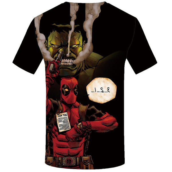 Badass Deadpool T shirt Men Blood T-shirts 3d Red Shirt Print War Anime Clothes Gothic Tshirt Printed - Vimost Shop