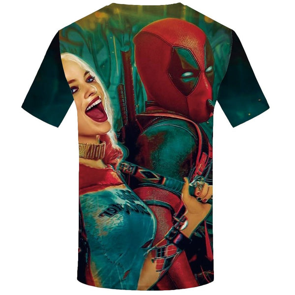 Badass Deadpool T shirt Men Blood T-shirts 3d Red Shirt Print War Anime Clothes Gothic Tshirt Printed - Vimost Shop