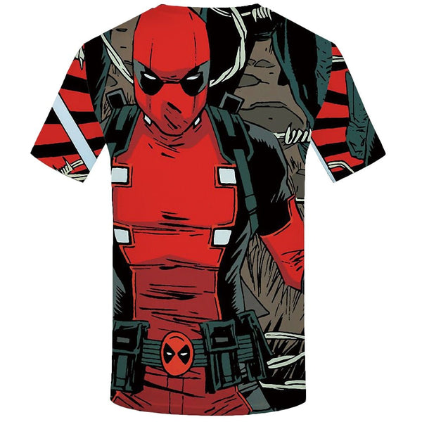 Badass Deadpool T shirt Men Blood T-shirts 3d Red Shirt Print War Anime Clothes Gothic Tshirt Printed - Vimost Shop