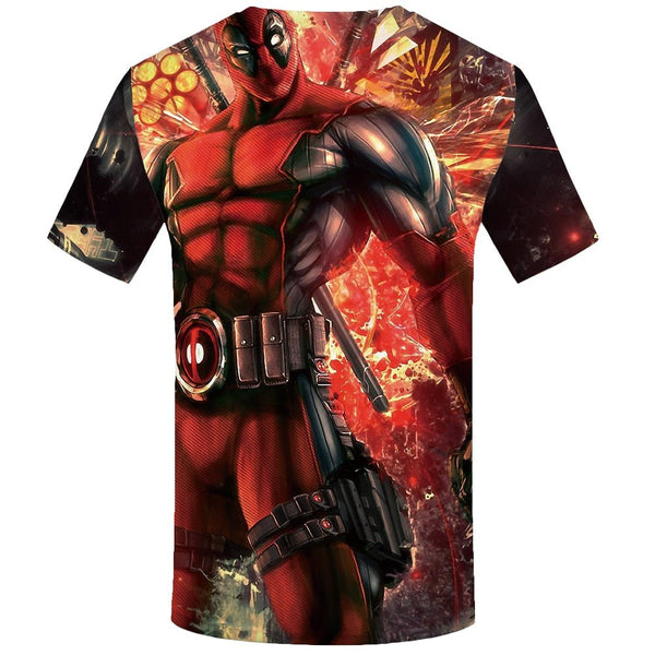 Badass Deadpool T shirt Men Blood T-shirts 3d Red Shirt Print War Anime Clothes Gothic Tshirt Printed - Vimost Shop