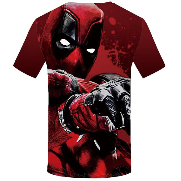 Badass Deadpool T shirt Men Blood T-shirts 3d Red Shirt Print War Anime Clothes Gothic Tshirt Printed - Vimost Shop