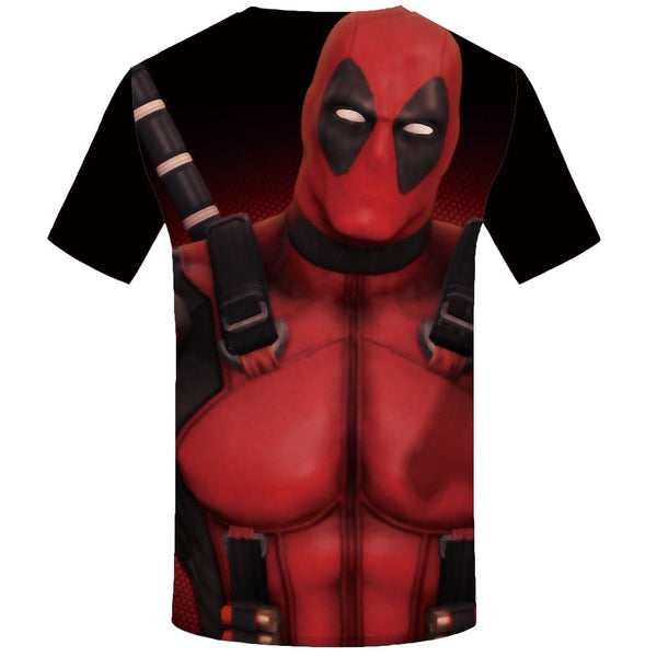 Badass Deadpool T shirt Men Blood T-shirts 3d Red Shirt Print War Anime Clothes Gothic Tshirt Printed - Vimost Shop