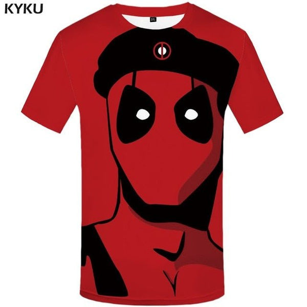 Badass Deadpool T shirt Men Blood T-shirts 3d Red Shirt Print War Anime Clothes Gothic Tshirt Printed - Vimost Shop