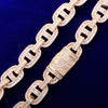 Baguette Zirconia Cuban Bracelet Chain Men's Trendy Cool Hip Hop Link Copper Bling Rock Jewelry 18mm - Vimost Shop