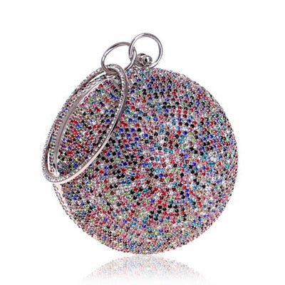 Ball Diamond Tassel Women Party Metal Crystal Clutches Evening Wedding Bag Bridal Shoulder Handbag Wristlets Clutch - Vimost Shop