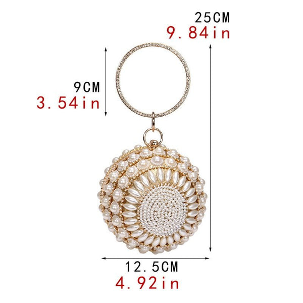 Ball Diamond Tassel Women Party Metal Crystal Clutches Evening Wedding Bag Bridal Shoulder Handbag Wristlets Clutch - Vimost Shop