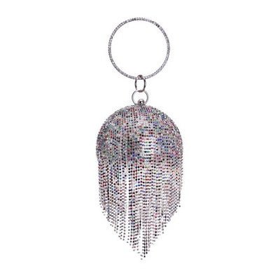 Ball Diamond Tassel Women Party Metal Crystal Clutches Evening Wedding Bag Bridal Shoulder Handbag Wristlets Clutch - Vimost Shop