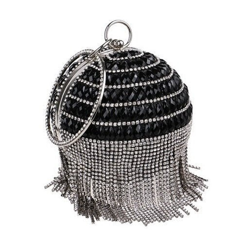 Ball Diamond Tassel Women Party Metal Crystal Clutches Evening Wedding Bag Bridal Shoulder Handbag Wristlets Clutch - Vimost Shop