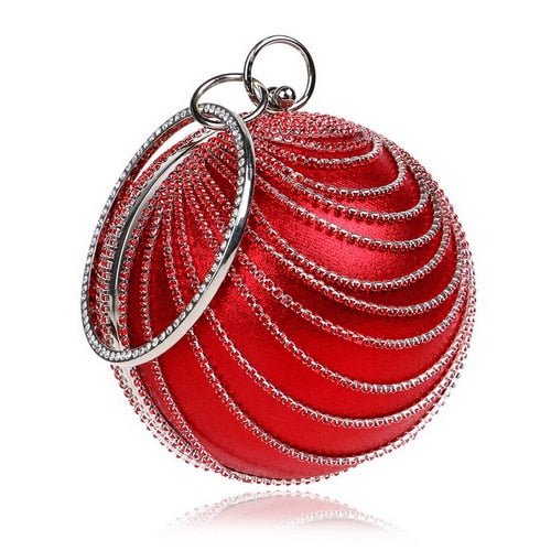 Ball Diamond Tassel Women Party Metal Crystal Clutches Evening Wedding Bag Bridal Shoulder Handbag Wristlets Clutch - Vimost Shop