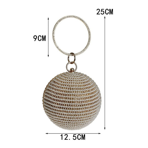 Ball Diamond Tassel Women Party Metal Crystal Clutches Evening Wedding Bag Bridal Shoulder Handbag Wristlets Clutch - Vimost Shop